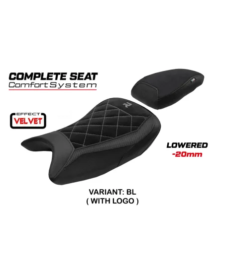 Selle complète compatible - BMW S 1000 R 2021-2025 - mod Bexley Velvet Comfort System - Abaissée