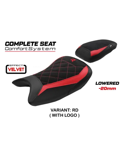 Selle complète compatible - BMW S 1000 R 2021-2025 - mod Bexley Velvet Comfort System - Abaissée