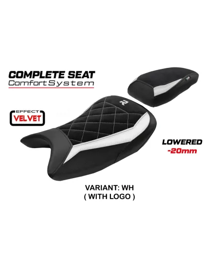 Selle complète compatible - BMW S 1000 R 2021-2025 - mod Bexley Velvet Comfort System - Abaissée