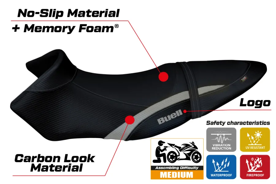Seat cover compatible BUELL XB 12 S - XB 12 SX (19-21) Avignone Comfort System model