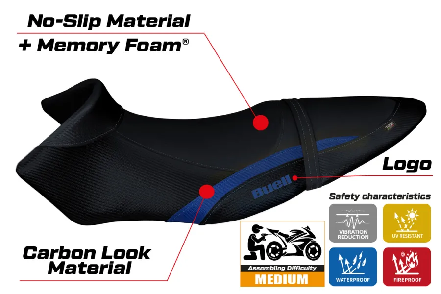 Rivestimento sella compatibile BUELL XB 12 S - XB 12 SX(19-21) modello Avignone Comfort System