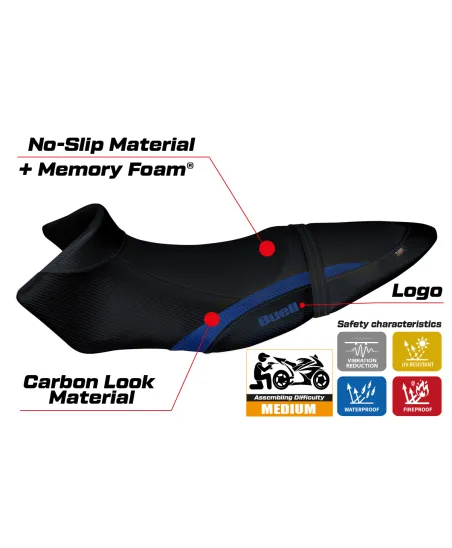 Sitzbezug kompatibel BUELL XB 12 S - XB 12 SX (19-21) Avignone Modell Comfort System