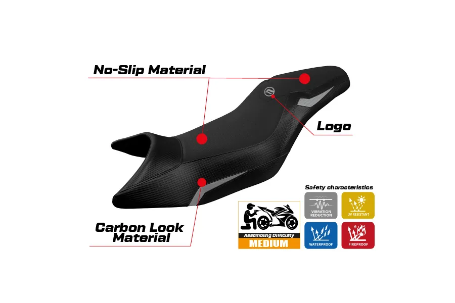 Housse de selle compatible - CF Moto 650 - 700 MT 2019-2026 - mod Maine