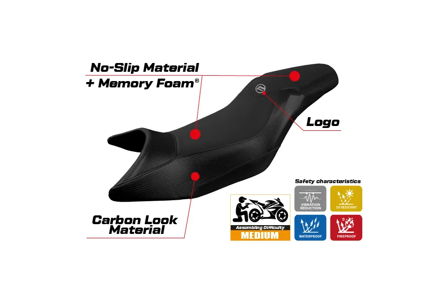 Sitzbezug kompatibel - CF Moto 650 - 700 MT 2019-2026 - mod Maine Comfort System