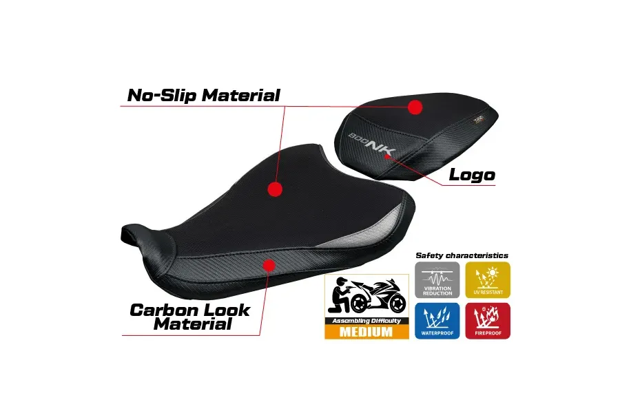 Funda de asiento compatible - CF Moto 800 NK 2023-2026 - mod Arnas