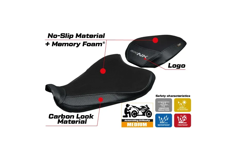 Sitzbezug kompatibel - CF Moto 800 NK 2023-2026 - mod Arnas Comfort System