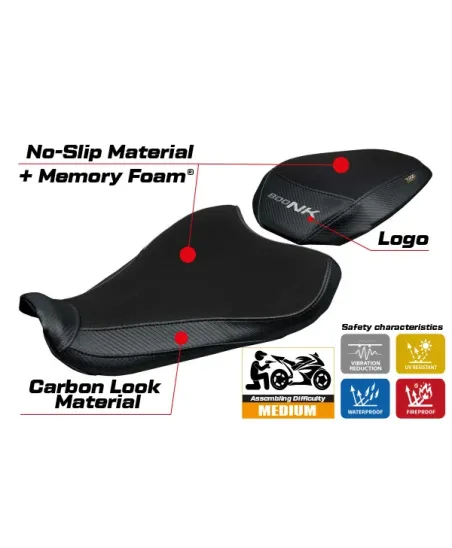 Housse de selle compatible - CF Moto 800 NK 2023-2025 - mod Arnas Comfort System