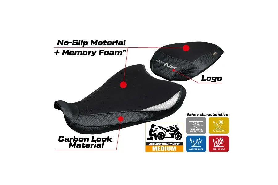 Rivestimento sella compatibile - CF Moto 800 NK 2023-2026 - mod Arnas Comfort System