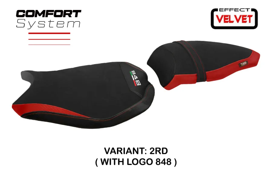 Rivestimento sella compatibile Ducati 848 / 1098 / 1198 (07-13) modello Cervia Velvet comfort system