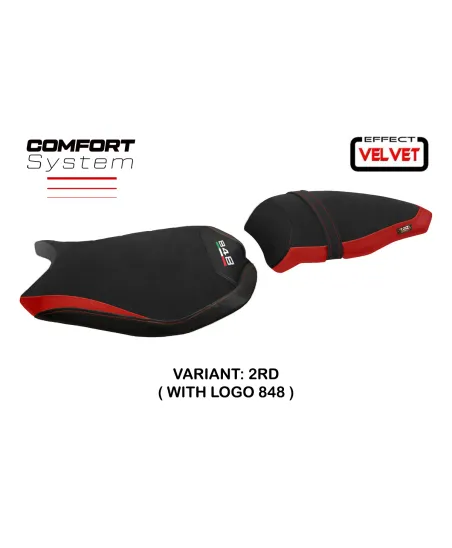 Housse de selle compatible Ducati 848/1098/1198 (07-13) modèle Cervia Velvet comfort system