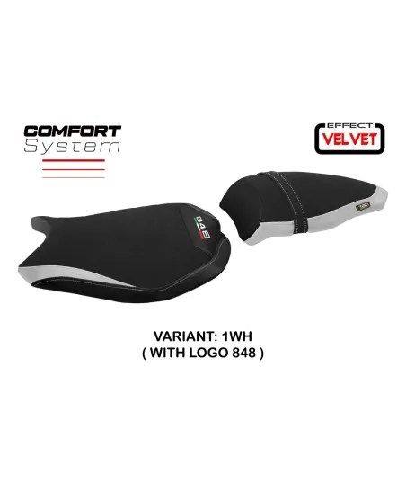 Housse de selle compatible Ducati 848/1098/1198 (07-13) modèle Cervia Velvet comfort system