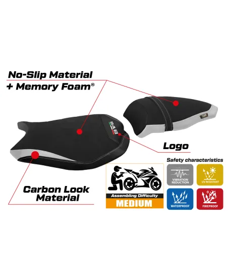 Seat cover compatible Ducati 848 / 1098 / 1198 (07-13) Cervia Velvet comfort system model