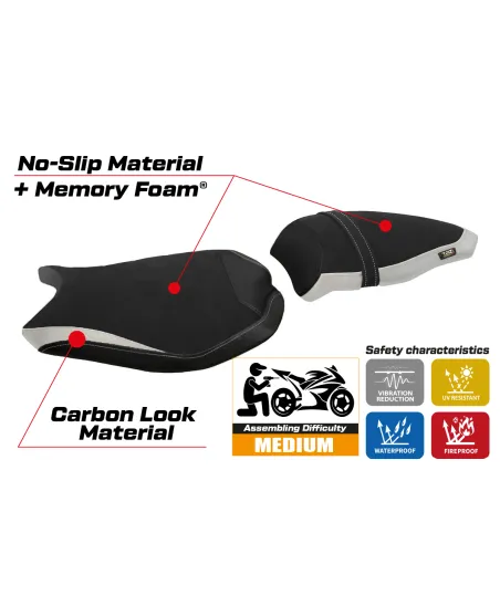 Sitzbezug kompatibel Ducati 848/1098/1198 (07-13) Modell Cervia Velvet comfort system