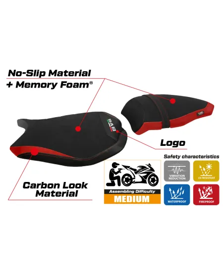 Seat cover compatible Ducati 848 / 1098 / 1198 (07-13) Cervia Velvet comfort system model