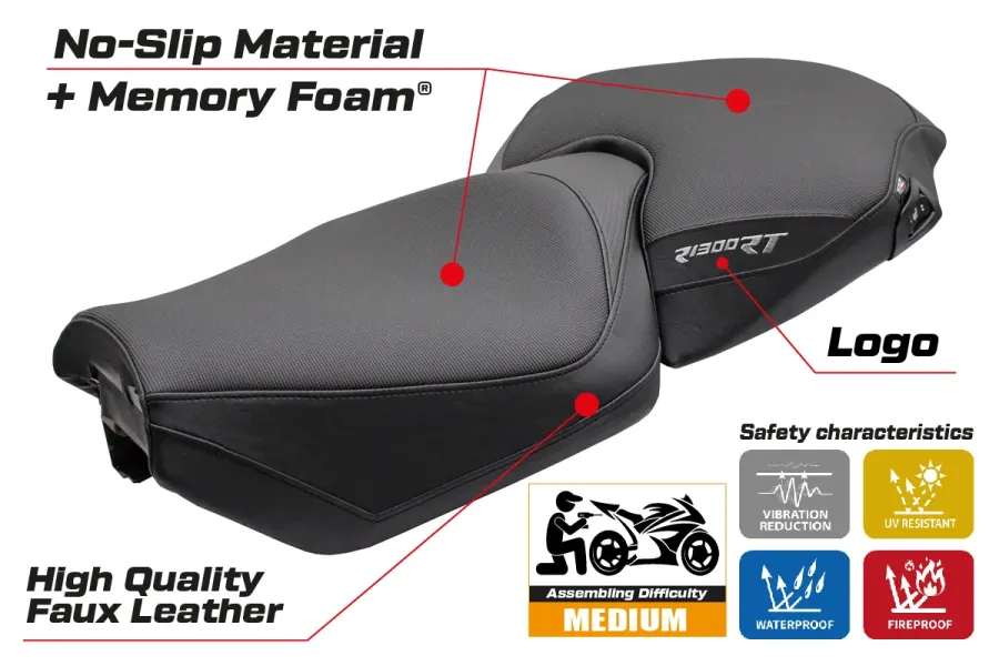 Housse de selle compatible - BMW R 1300 RT 2025-2026 - mod Bethel Comfort System