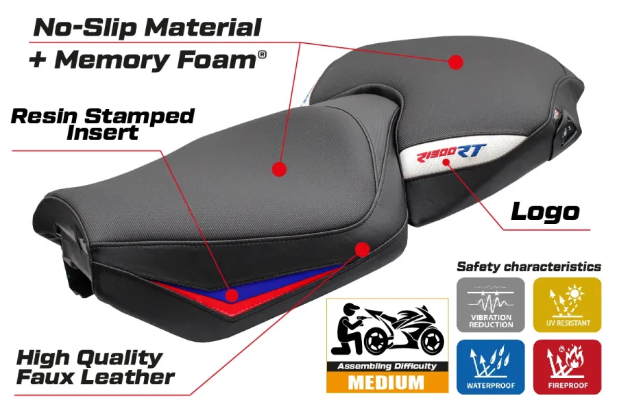 Seat cover compatible - BMW R 1300 RT 2025-2026 - mod Bethel Comfort System