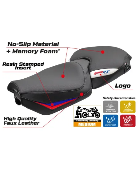 Funda de asiento compatible - BMW R 1300 RT 2025-2026 - mod Bethel Comfort System