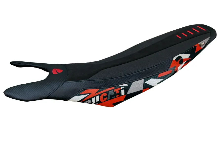 Funda de asiento compatible - Ducati Hypermotard 698 Mono 2024-2026 - Mod Cairoli special Velvet Ultragrip Comfort System