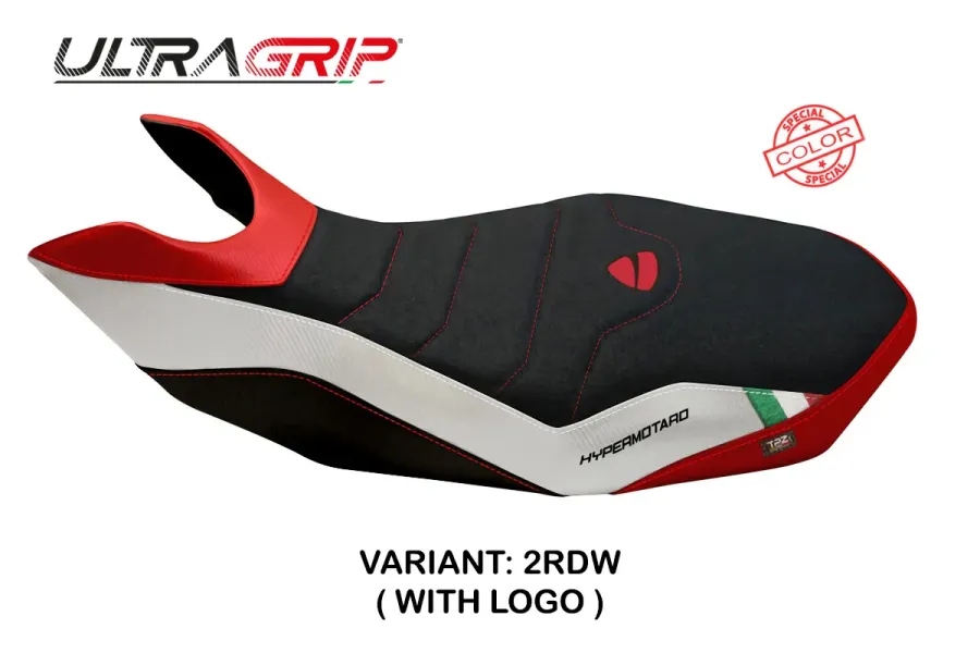 Housse de selle compatible - Ducati Hypermotard 796/1100/1100 EVO 2007 - 2012 - mod Ribe 2 Ultragrip