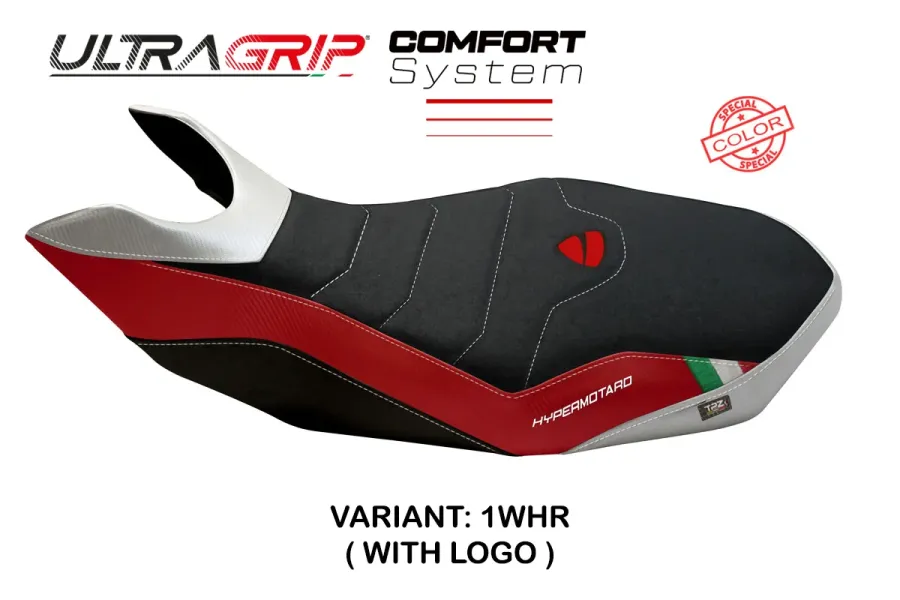 Funda de asiento compatible - Ducati Hypermotard 796/1100/1100 EVO 2007 - 2012 - mod Medea 2 Comfort System
