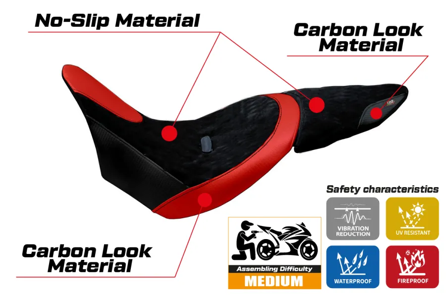 Housse de selle compatible Ducati X Diavel (16-22) modèle Ferrara