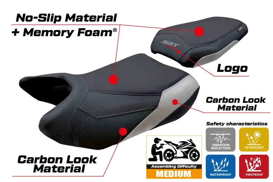 Funda de asiento compatible - QJ Motor SRT 900 SX 2025-2026 - mod Xiamen Comfort System
