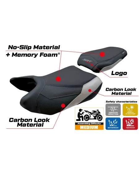 Funda de asiento compatible - QJ Motor SRT 900 SX 2025-2026 - mod Xiamen Comfort System