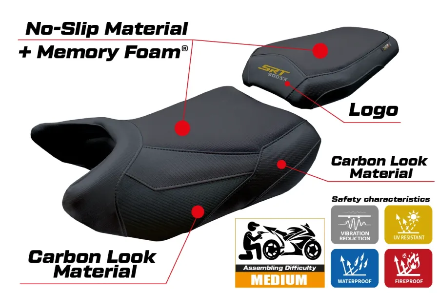 Rivestimento sella compatibile - QJ Motor SRT 900 SX 2025-2026 - mod Xiamen Comfort System