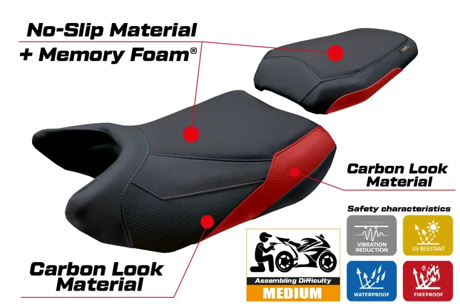 Housse de selle compatible - QJ Motor SRT 900 SX 2025-2026 - mod Xiamen Comfort System