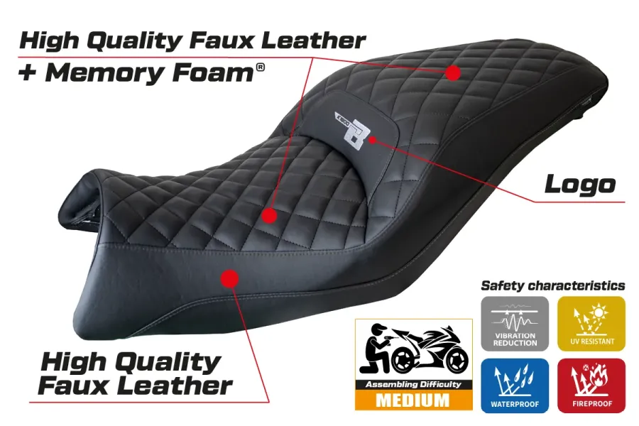 Sitzbezug kompatibel - BMW K 1600 B 2017-2026 - mod Brema Comfort System