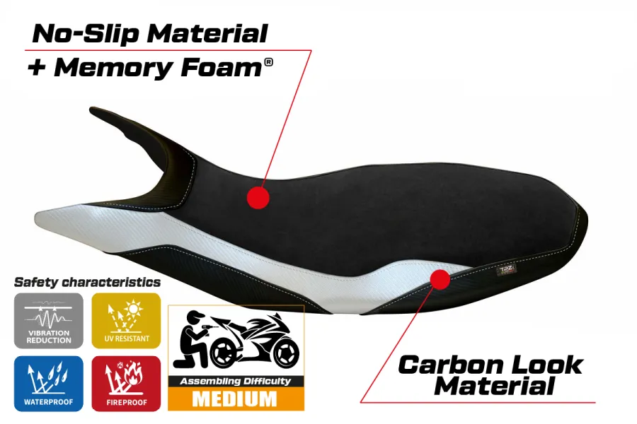 Seat cover compatible Ducati Hypermotard 821 / 939 (13-18) Varna 1 Velvet comfort system model