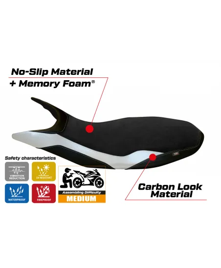 Seat cover compatible Ducati Hypermotard 821 / 939 (13-18) Varna 1 Velvet comfort system model