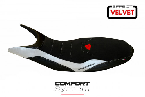 Funda de asiento compatible Ducati Hypermotard 821/939 (13-18) modelo Varna 1 comfort system Velvet