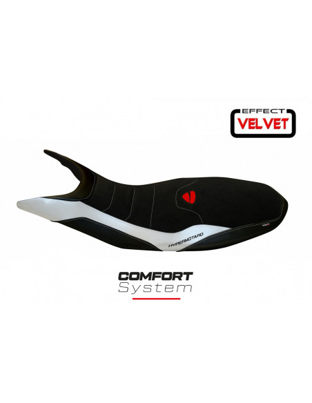 Funda de asiento compatible Ducati Hypermotard 821/939 (13-18) modelo Varna 1 comfort system Velvet