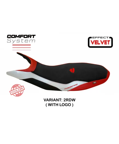 Housse de selle compatible - Ducati Hypermotard 821/939 2013 - 2018 - mod Varna 1 Velvet Comfort System