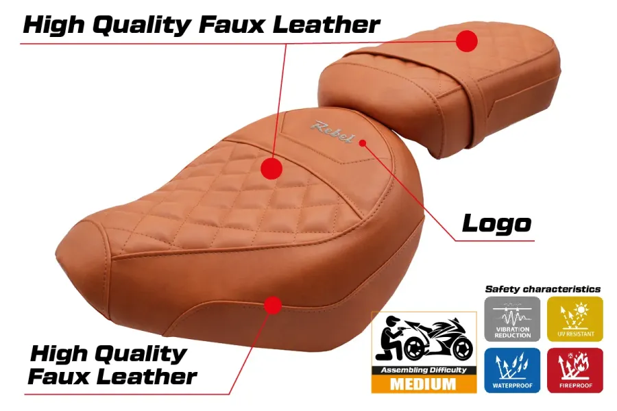 Funda de asiento compatible - Honda CMX 1100 Rebel 2022-2026 - mod Iksan