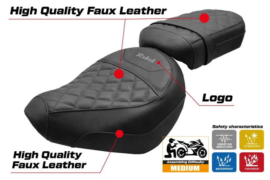 Seat cover compatible - Honda CMX 1100 Rebel 2022-2026 - mod Iksan