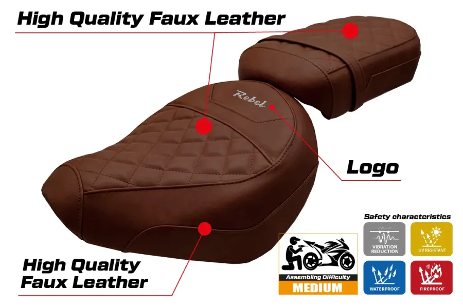 Funda de asiento compatible - Honda CMX 1100 Rebel 2022-2026 - mod Iksan