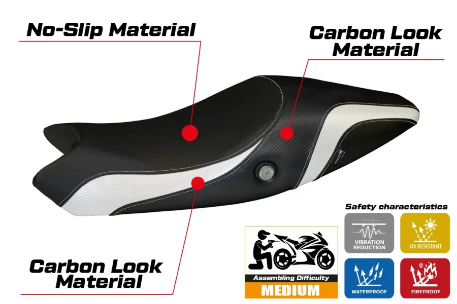 Seat cover compatible - Ducati Monster 1100 EVO 2009 - 2013 - mod Logos Carbon Colat