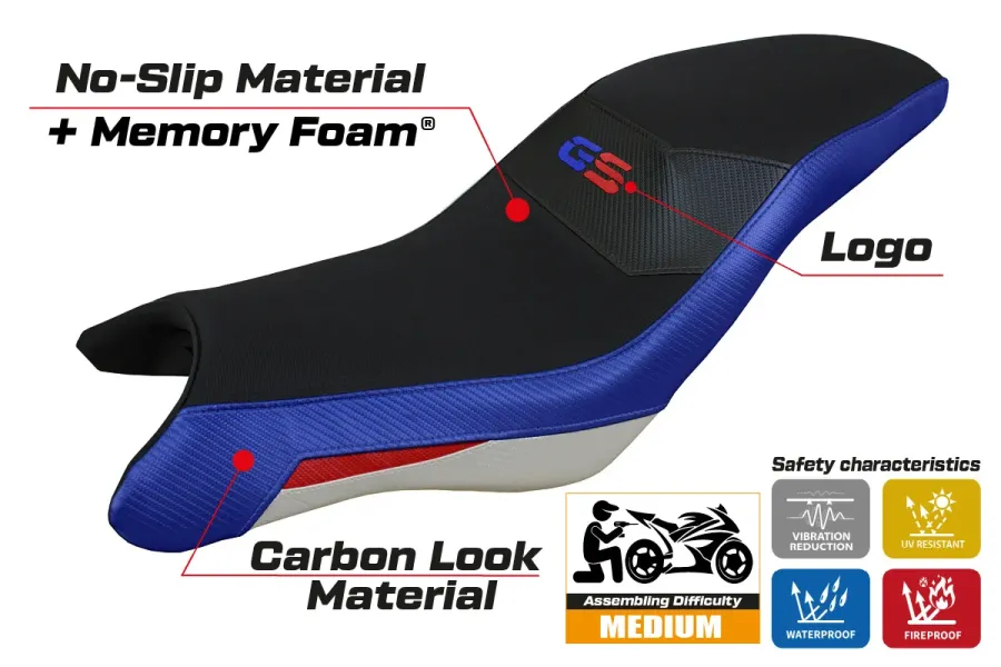 Housse de selle compatible - BMW G 310 GS 2017-2026 - mod Thiva Comfort System