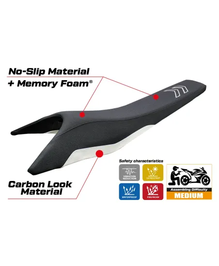 Housse de selle compatible - Husqvarna 701 Enduro 2017-2026 - mod Uppsala Ultragrip Comfort System
