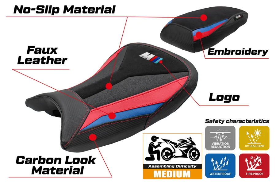 Seat cover compatible - BMW S 1000 RR 2021-2026 - mod Special Edition M-Sport Velvet