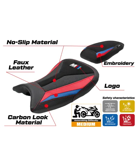Seat cover compatible - BMW S 1000 RR 2021-2026 - mod Special Edition M-Sport Velvet
