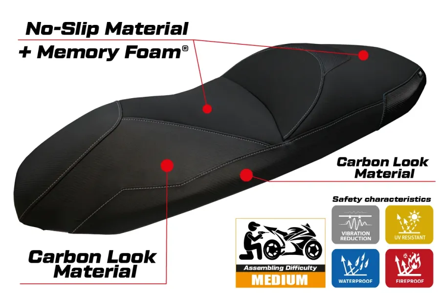 Funda de asiento compatible - Honda Forza 350 2022-2026 - mod Okura Comfort System