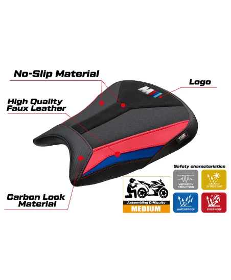 Funda de asiento compatible - BMW M 1000 RR 2023-2026 - mod Melk Special Edition