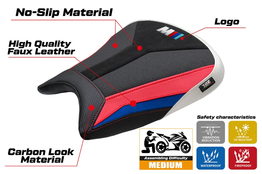 Funda de asiento compatible - BMW M 1000 RR 2023-2026 - mod Melk Special Edition