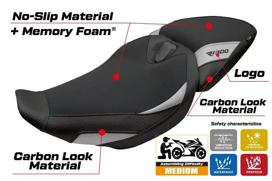 Housse de selle compatible - BMW R 1300 R 2025-2026 - mod Remy