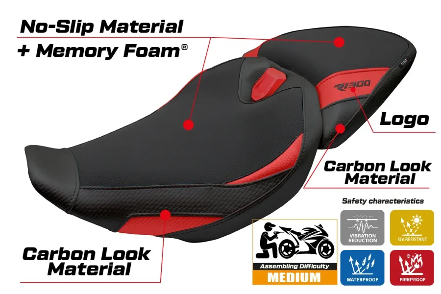 Funda de asiento compatible - BMW R 1300 R 2025-2026 - mod Remy Comfort System