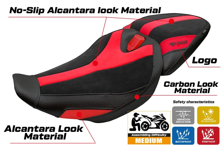 Rivestimento sella compatibile - BMW R 1300 R 2025-2026 - mod Remy Velvet