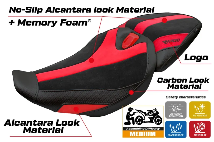 Housse de selle compatible - BMW R 1300 R 2025-2026 - mod Remy Velvet Comfort System